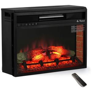 Lareira Elétrica de Embutir A44x68L, com Controle Remoto Termostato Ajustável, 110v, TURBRO INF26, Preto