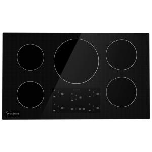 Cooktop Elétrico de Indução para Embutir 36" 91cm, com 5 Queimadores e Superfície em Vidro Cerâmico, 240V, Empava, Preto