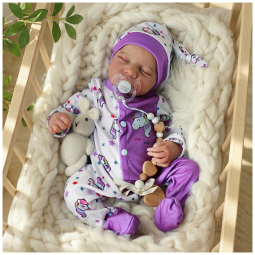 Bebê Recém-Nascido Newborn,Boneca Realista WOOROY, Bebê Reborn de 45 cm com Corpo Completo de Vinil, Menina com Silicone