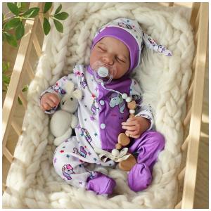 Bebê Recém-Nascido Newborn,Boneca Realista WOOROY, Bebê Reborn de 45 cm com Corpo Completo de Vinil, Menina com Silicone