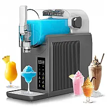 Máquina de Slush Raspadinha Kourice 2.7L Sem Gelo Auto Limpeza LED 6 Programas 240V