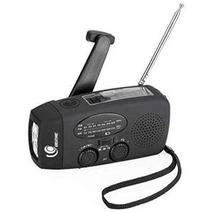 Rádio AM FM e NOAA 1000mAh Bateria Solar Manivela de Recarga USB Lanterna LED Cor Preto