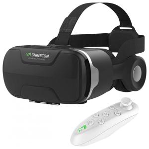 Óculos VR Realidade Virtual com Fone de Ouvido e Controle, CHARELLA, Preto
