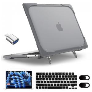 Capa Rígida Antichoque Cinza para MacBook Air 15″ (2023–2025, Modelos A3241/A3114/A2941, M2/M3/M4) – MEEgoodo