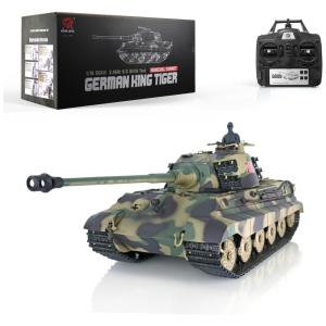 Tanque de Guerra TOUCAN RC HOBBY German King Tiger 3888A com Controle Remoto, Escala 116, Camuflado