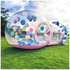 Casa de Bolha Inflável com Túnel para Crianças e Adultos, Casa de Bolha de Balão de PVC Transparente com Soprador de Ar e Bomba de Ar