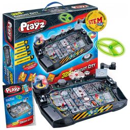 Brinquedo de Engenharia e Circuito Eletrônico 328 Experimentos para Crianças de 8 Anos ou Mais, PLAYZ, Azul
