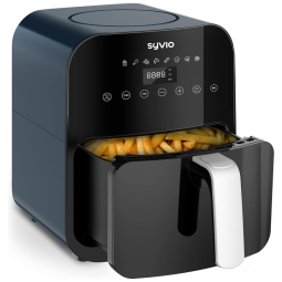 Fritadeira Elétrica AirFryer 4L de Capacidade com Painel de Controle Digital e Antiaderente, 1500W, 110v, SYVIO KZ 4012, Preto