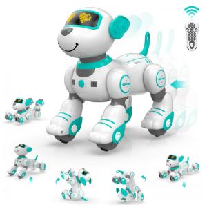 Robô pet interativo STEMTRON cachorro com controle remoto programação música e dança - Verde