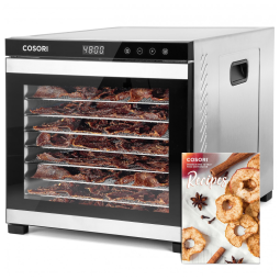 Desidratador de Alimentos com 10 Bandejas e Controle Digital, Aço Inoxidável 1000W, 110v, COSORI, Prateado