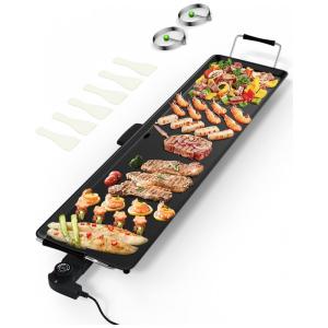 Churrasqueira Elétrica Grill com Controle de Temperatura, 110V 2000W, Generic, Preta