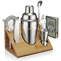 Kit Bn Profissional 6 Peças em Aço Inoxidável com Suporte e Livro de Receitas, ROCKSLY, Prateado