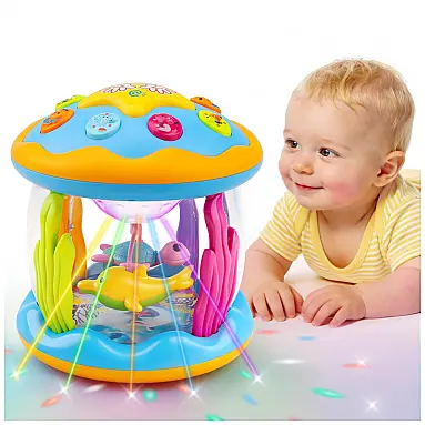 Brinquedo musical projetor oceano giratório