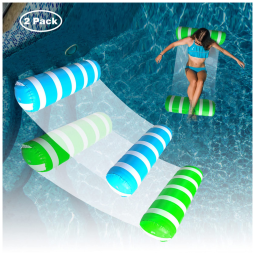 Boia Inflável BLOFUN Azul e Verde 4 em 1 Hammock e Cadeira de Piscina Kit com 2 Unidades
