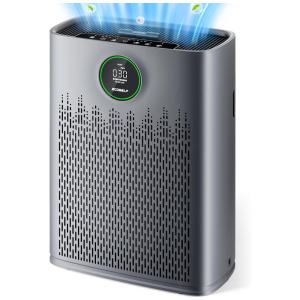 Purificador de Ar para Ambientes até 120m² com Sensor de Qualidade PM2.5, Modo de Suspensão, Aromaterapia e Saída de Ar de 360°, 110V