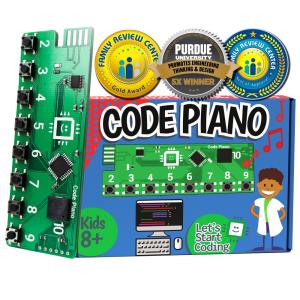 Piano Codificador: Brinquedo STEM para Crianças e Adolescentes. Aprenda Programação em C com 40 Projetos Online e Músicas em MIDI.