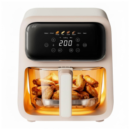 Fritadeira elétrica Air Fryer em Vidro 4,0 L TempWare Creme 1200W 110V Controle até 204°C