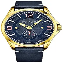 Relógio Masculino de Couro, STUHRLING 3934.5, Azul
