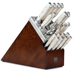 Henckels Conjunto de Facas em Aço Inoxidável com Bloco de Bancada, 20 Peças, Branco