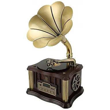 Gramofone Toca Discos Retrô com