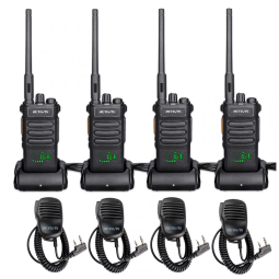 Rádio Comunicador Walkie Talkie Retevis RT86 de Longo Alcance, Rádio Bidirecional com Microfone de Ombro, Recarregáveis, Alta Potência