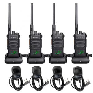 Rádio Comunicador Walkie Talkie Retevis RT86 de Longo Alcance, Rádio Bidirecional com Microfone de Ombro, Recarregáveis, Alta Potência