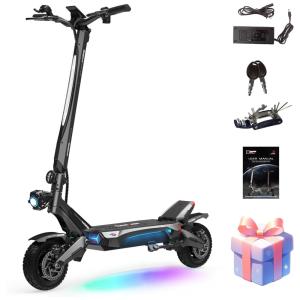 Scooter Elétrica para Adultos até 150 kg, Velocidade Máxima de 64 km/h e Alcance de 64 km com Pneus Off-Road, 2000W, NANROBOT N6, Preta