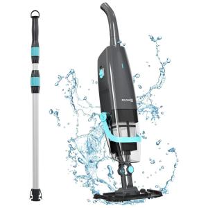Aspirador de Piscina sem Fio, Recarregável com Autonomia da Bateria de 1H e Sucção Poderosa , 110V, PoolMr, Preto
