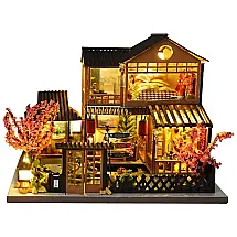 Casa em Miniatura Realista com Luzes, Móveis em Madeira 3D para Adultos e Adolescentes, Fsolis TC14