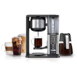 Cafeteira Elétrica Programável Especial, com Jarra de Vidro de 50 Oz, Acabamento e Aço Inoxidável, NINJA CM401, Preto