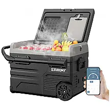 Cooler Elétrico Automotivo Portátil 35 Litros com Controle por APP, EUHOMY, Preto