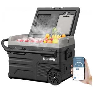 Cooler Elétrico Automotivo Portátil 35 Litros com Controle por APP, EUHOMY, Preto