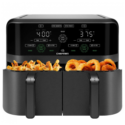 Fritadeira Elétrica Airfryer com 2 Cestos de 3L e Painel de Controle Digital, 110V 1700W, CHEFMAN, Preto