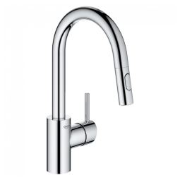 Torneira Cozinha com Pulverizador de Dupla Função e Fácil Instalação, Acabamento StarLight, GROHE 31479001