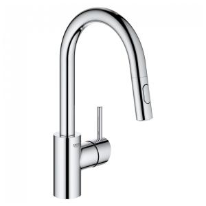 Torneira Cozinha com Pulverizador de Dupla Função e Fácil Instalação, Acabamento StarLight, GROHE 31479001