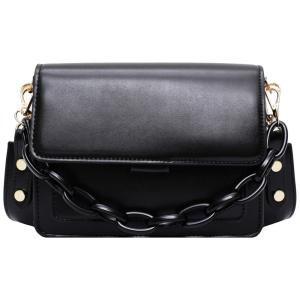 Bolsa Feminina de Ombro em Couro Sintético, ZOCILOR, Preto