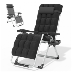 Cadeira Reclinável Ajustável Gravidade Zero com Apoio de Cabeça e Porta Copos, Magshion, Preto
