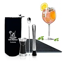 General Kit Bn Profissional 5 Peças em Aço Inoxidável com Tapete de Borracha, Prata
