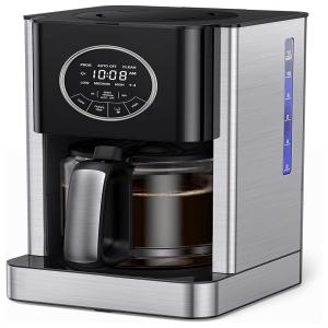 FineSky Cafeteira Elétrica Programável 2.8L, c, Painel Digital, 1000W, 110V, Preta