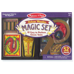 Kit Truques de Magica Infantil de Madeira Maciça com 10 Truques Clássicos para Crianças Acima de 8 Anos, Melissa & Doug