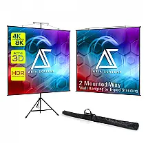 Tela de projeção portátil 96" AKIA SCREENS Tripod-Lite com tripé e opção de fixação em parede para uso interno e externo