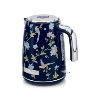 Chaleira elétrica inox 1,7L Laura Ashley azul marinho Elveden, fervura rápida 1500W com desligamento automático e proteção contra fervura