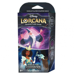 Jogo de Cartas Disney Lorcana Ascensão dos Inundados TCG Deck Inicial Ametista & Aço para Maiores de 8 Anos, Ravensburger