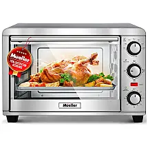 Forno Elétrico de Bancada AeroHeat com Controle de Temperatura e Temporizador, 1200w, Aço Inoxidável, 110v, MUELLER AUSTRIA, Prateado