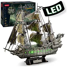 Quebra Cabeças 3D Navio Negro para Crianças e Adultos,180 Peças, CUBICFUN T4005h, Preto