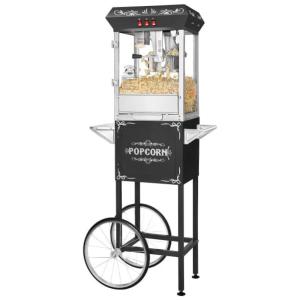 Carrinho de Pipoca Retro com Panela de 236 ml em Aço Inoxidável, 110V 850W, Superior Popcorn Company, Preto