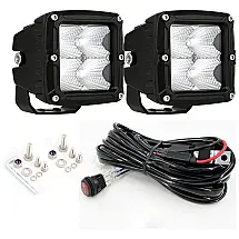 Farol de Milha LED Off Road com 8000 Lúmens e Luz Branca a Prova dAgua IP68 12V 24V, 80W, 2Un, BIGLION.X, Preto
