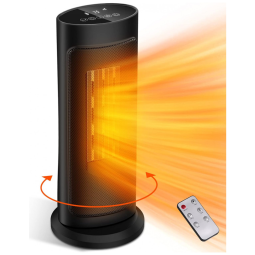 Aquecedor de Cerâmica Elétrico Portátil, 3 Configurações, 1500W, 110v, LIFEPLUS PTC 1503D, Preto