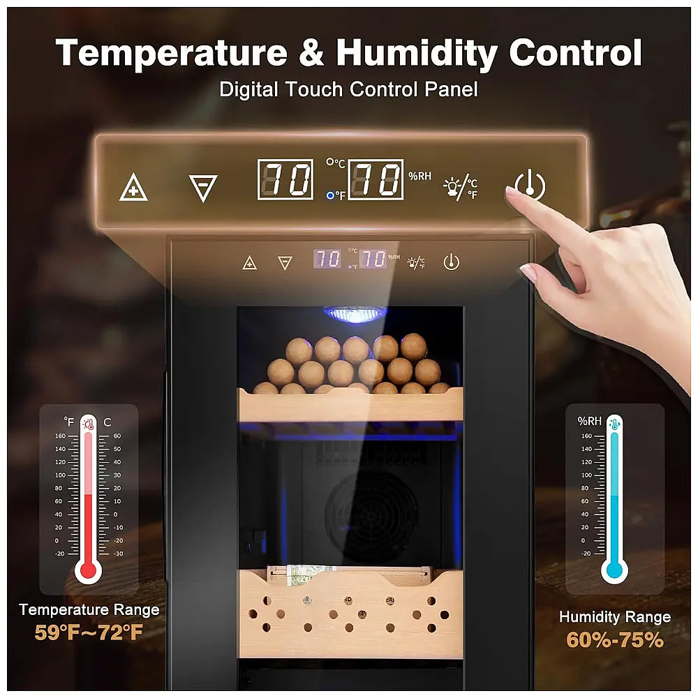 Gabinete Refrigerador Elétrico FoMup 25 Litros Preto Controle Temperatura Humidade 115V — foto 2