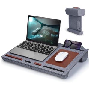 Suporte Portátil e Ajustável para Laptop com Mouse Pad, MIRODDI , Cinza